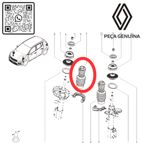 540505532R BATENTE INTERNO -GUARDA PO- DO AMORTECEDOR DIANTEIRO  KARDIAN   RN 05532R -4-